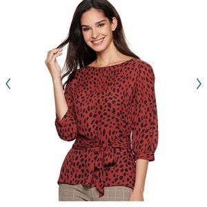 Apt 9 Animal print tie - front top sz XXL NWT